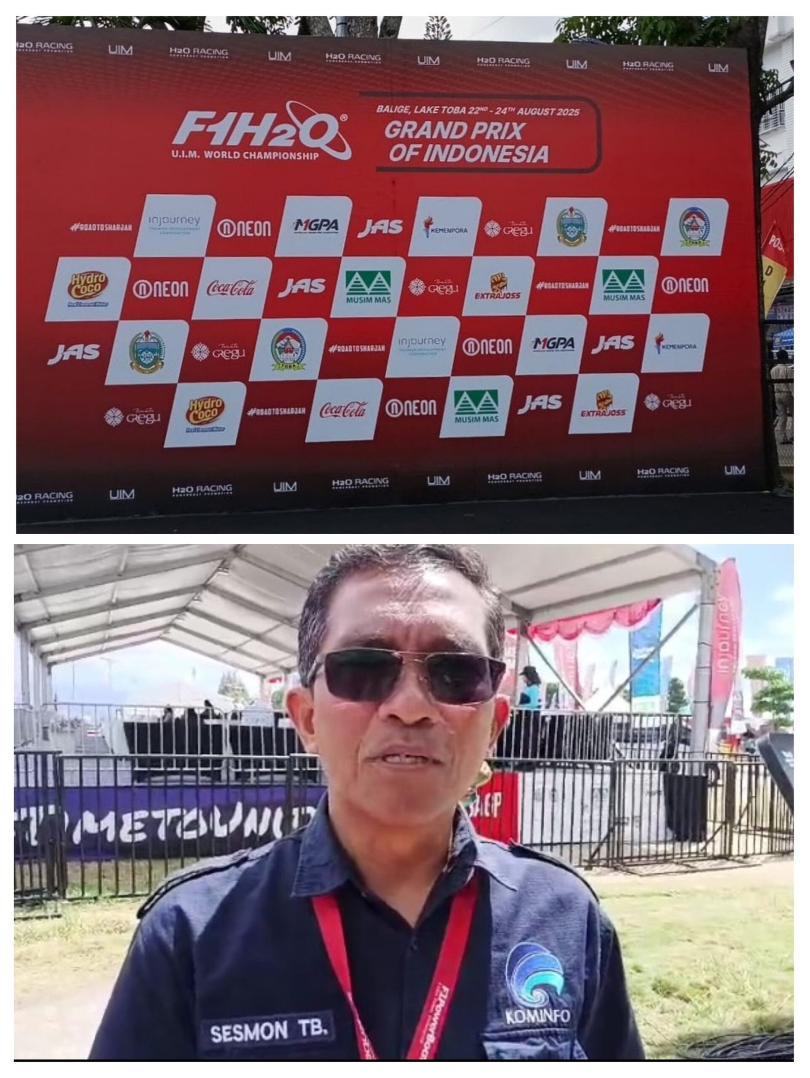 Sesmon Butar-Butar, Kadis Kominfo Toba sebagai koordinator media F1H2O Danau Toba 2025