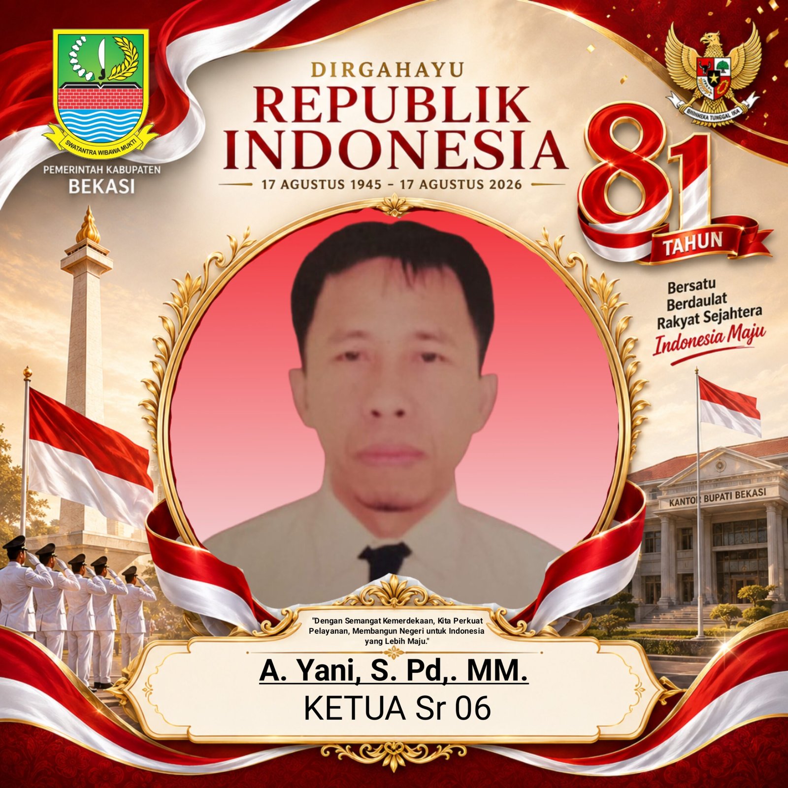 Ucapan HUT RI KE-81 2026 A. Yani, S. Pd,. MM.