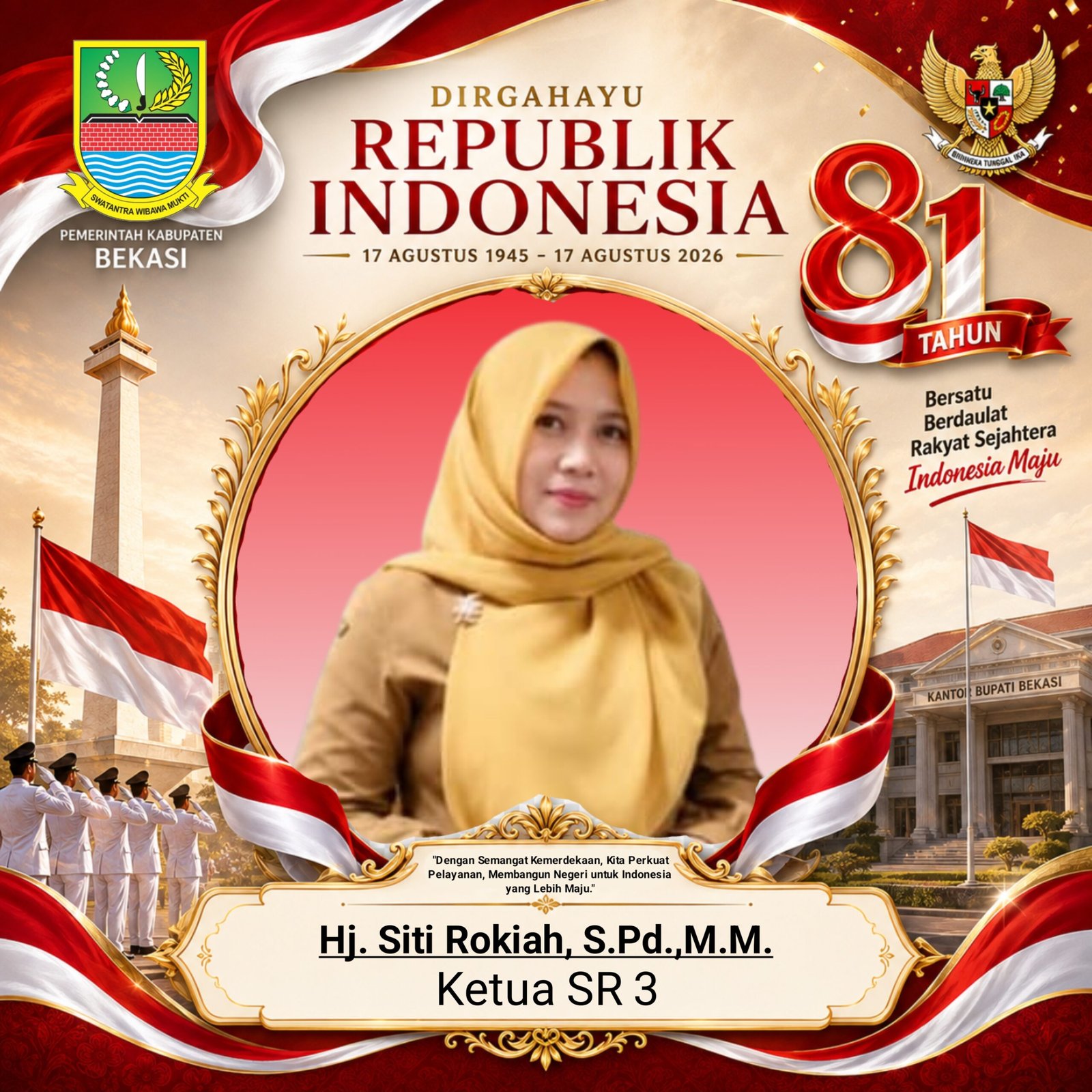 (12) Ucapan HUT RI KE-81- 17 AGUSTUS 2026. Hj. Siti Rokiah S.Pd,. M.M.