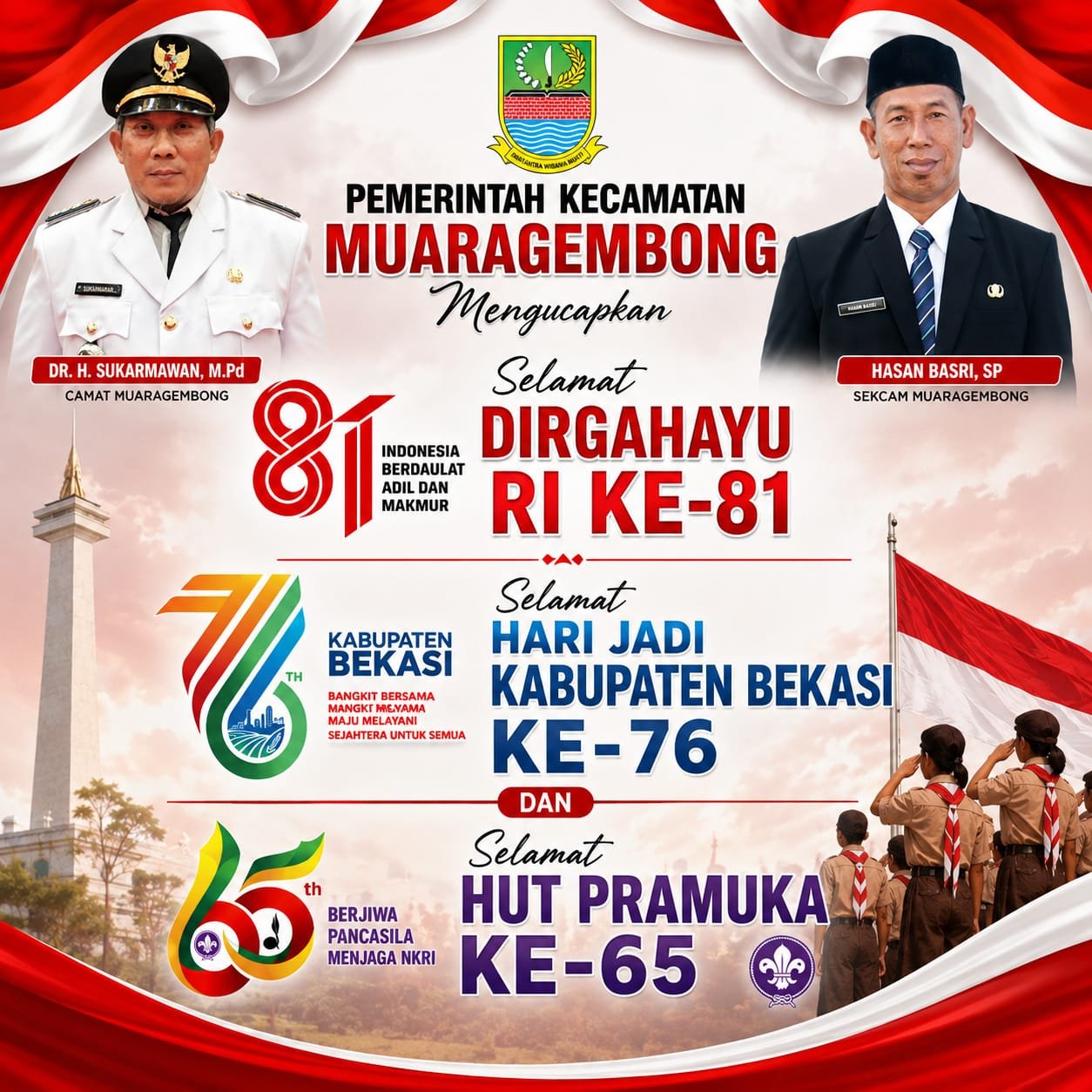  Ucapan HUT RI KE-81 Camat Muaragembong
