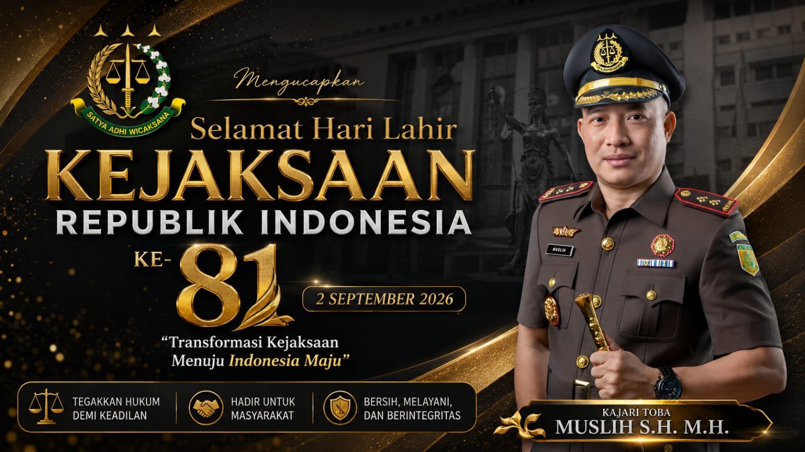 (2) Kajari Toba Ucapan Hari Lahir Kejaksaan RI Ke-81 2026